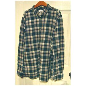 Sonoma "Modern Fit" Green Plaid Men's Size L Long Sleeve Dress Casual Shirt